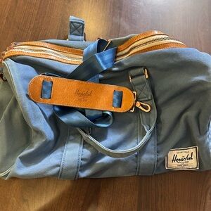 Herschel Supply Company Blue Duffel Bag with Brown Accents
